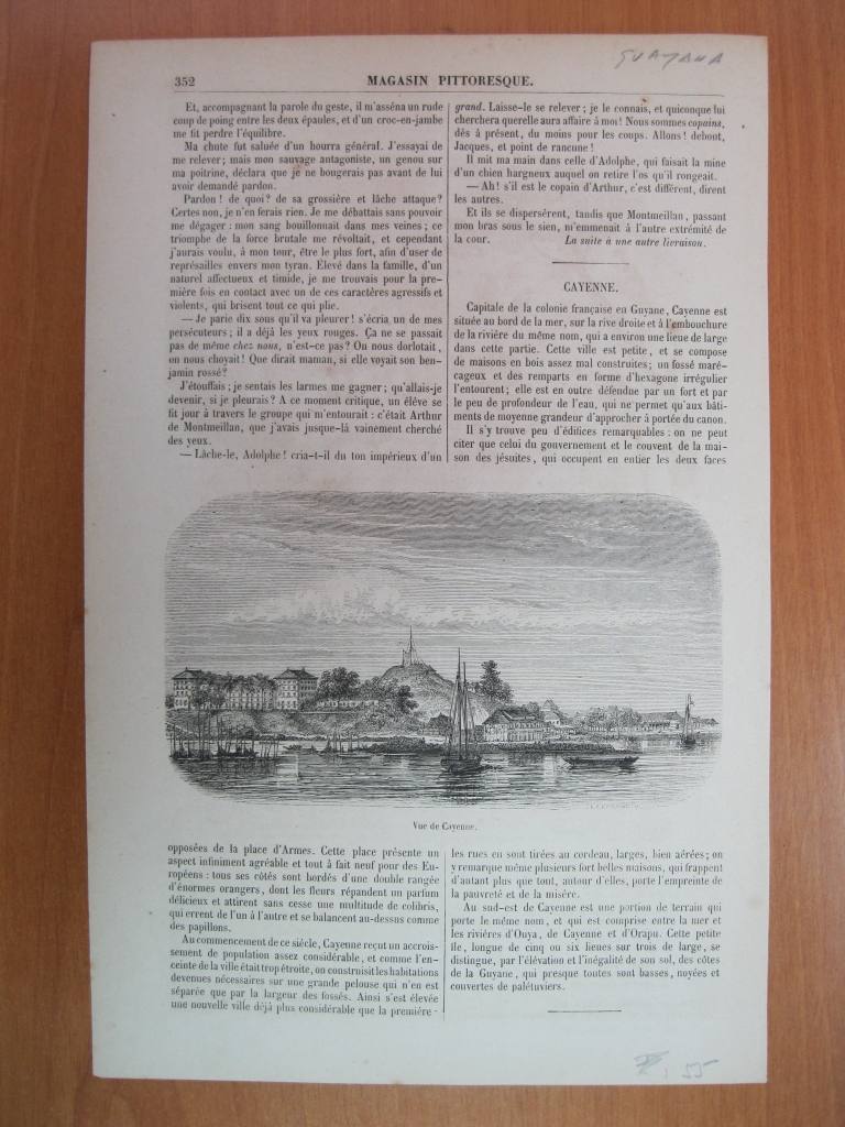 Vista de la ciudad de Cayena (Guayana francesa, América del sur), (1855)